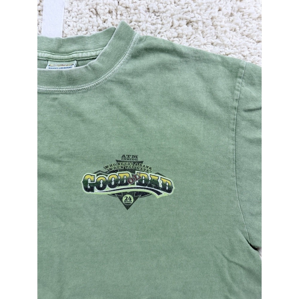 Crazy Shirts Graphic Tee Mens M Green Good Ol Dad Money Dyed‎ Short Sleeve Shirt